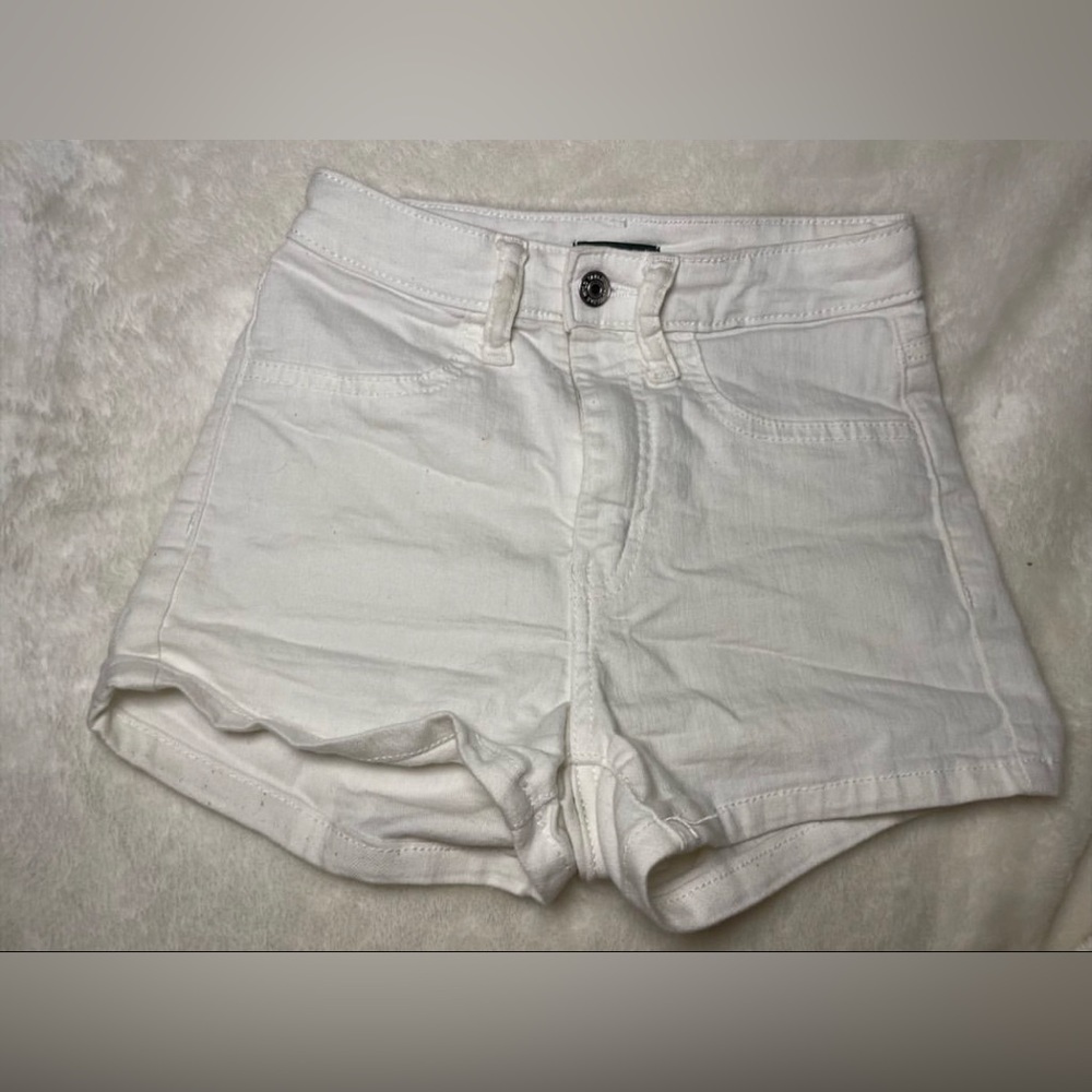 White jean shorts